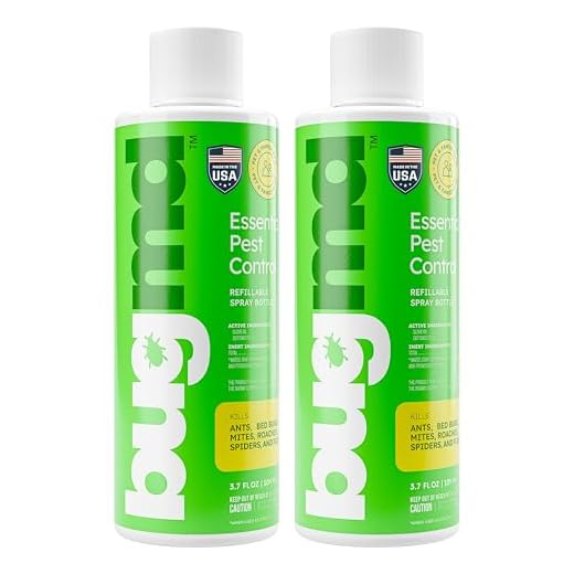 BugMD Pest Control Essential Oil Concentrate 3.7 oz (2-Pack), Plant-Powered Bug Spray Quick Kills Flies, Ants, Fleas, Ticks, Roaches, Mosquitoes