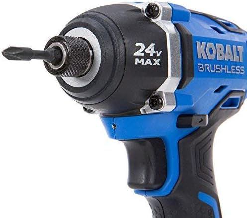 Close-up of the Kobalt impact driver's 1/4-inch quick-release collet with a bit inserted.