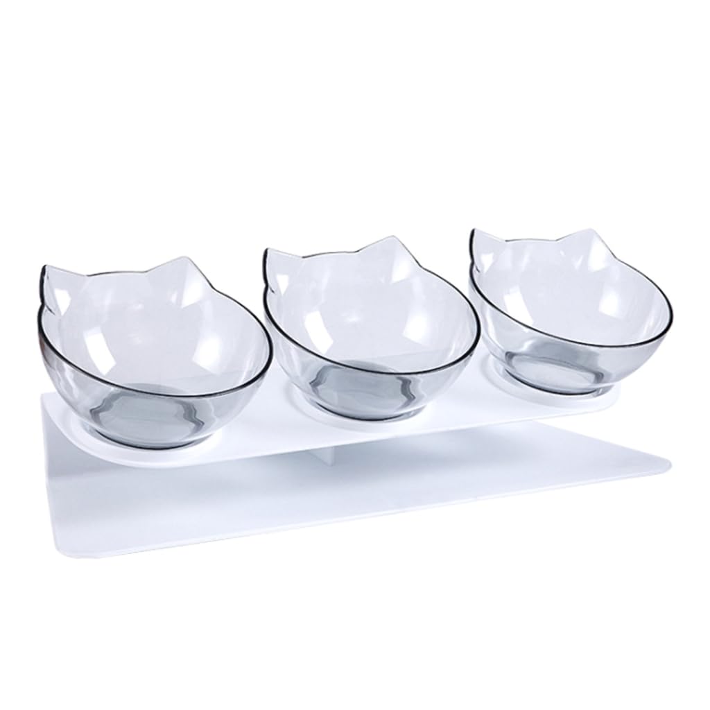 Elnwnnkc Cat Dog Feeding Bowl 15° Tilted Food Drinking Water Bowls Food Grade Neck Guard Raised Feeder for Puppy