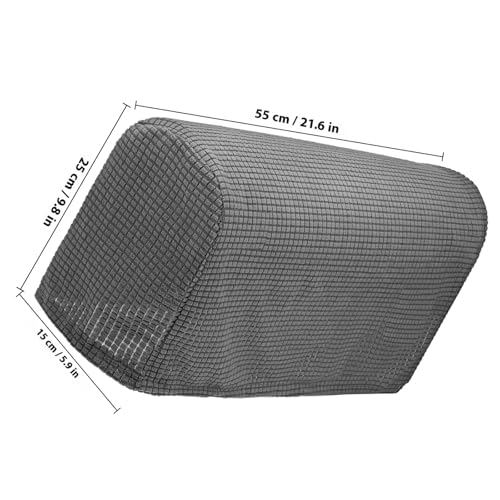 Fundas para brazos de sofá lavables, protector de reposabrazos gris plata de poliéster resistente 3