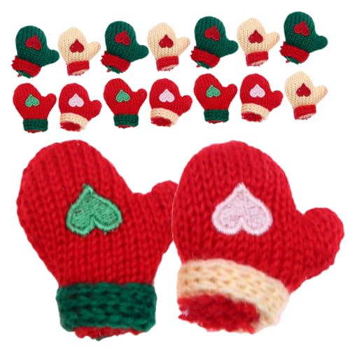 BESTonZON 16 Peças Luvas De Malha De Lã De Natal Luva Para Artesanato DIY Luvas De Boneca Pequena Mi