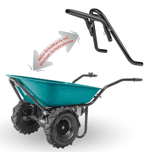 Extol Industrial Elektrische Schubkarre mit Akku I Motorschubkarre mit Schüttrahmen I 100L Mulde & 260kg Traglast I 40V Li-Ion mit 6000mAh