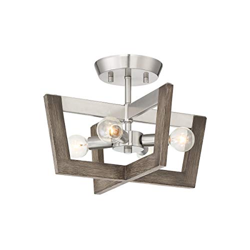 🔥 Cashback up to 70% Designers Fountain 93711-SP Semi-Flush, Satin Platinum