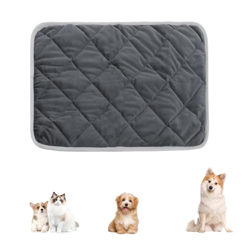 Wsetyy Self Heating Pad for Dogs, 50 x 40 CM Self Heating Pet Pad, Self-Heating Dog Blanket for Dogs, Cats, Guinea Pig (Grey, 50 x 40 CM)
