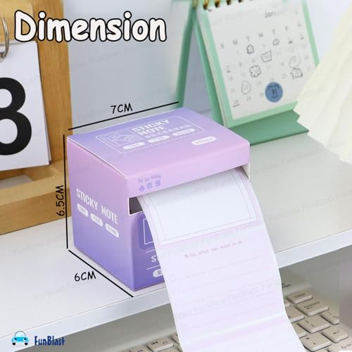 Image of FunBlast Sticky Notes Set- 256 Pcs Pull-Out Sticky Notes Set with Dispenser, Self Adhesive Memo Stickers 8 Patterns Mini Sticky Notes Pad Stick Notes for Office, School, Home (Purple)