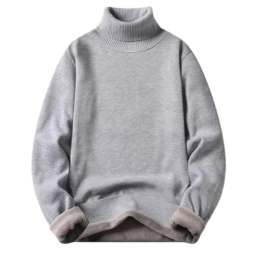 Men's Winter Fleece Turtleneck Sweater - Fashion Knitted Pullover Men's Solid Color Warm Knitting Pullover Sweater4