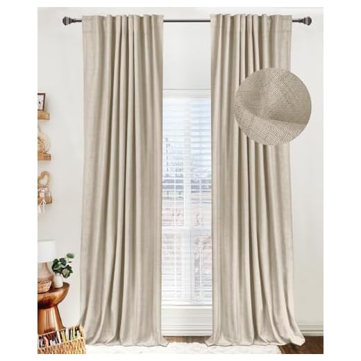 100% Blackout Linen Curtains Set