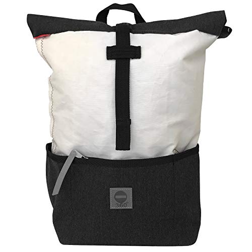 Mochila Lotse de 360° para mujer, unisex, de lona, color blanco antracita, impermeable, marítima, impermeable