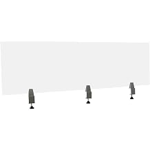 60x18 inch Frosted Acrylic Office Partition, 2" Thick Desk Divider with 3 C-Clamps, Large Privacy Panel for Office, Reception Counter, Classroom
