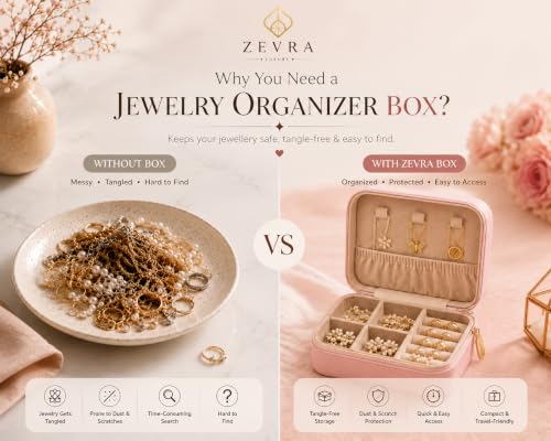 Image of Personalized Jewellery Box for Women with Custom Name & Anti Tarnish Heart Pendant Necklace | Valentine's Gift for Girlfriend | Romantic Gift for Wife | Birthday Gift