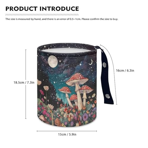 Image of Car Trash Can Mushroom Flower Portable Car Garbage Bin Easy to Clean Collapsible Waste Multipurpose Bin Car Accessories Interior