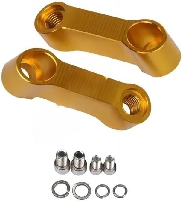 Compatible with for MT-01 for MT03 for MT 07 for MT09 for MT10 for MT125 for 09 for MT-10 Motorcycle Accessories Rearview Mirror Adapter Extender Riser Stem Extender(Yellow)
