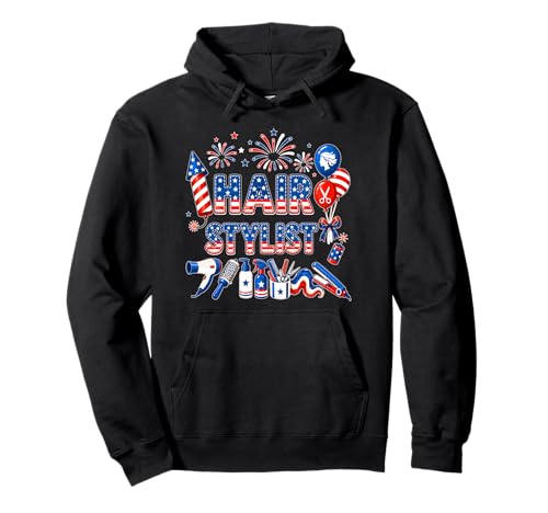 Hair Stylist 4th Of July US Flag Fireworks Patriotic Team