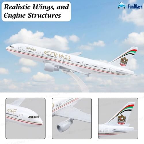Image of FunBlast Diecast Aeroplane Scale Model - Airplane Miniature Model Only for Display, Size -14 Cm (B777-Etihad)