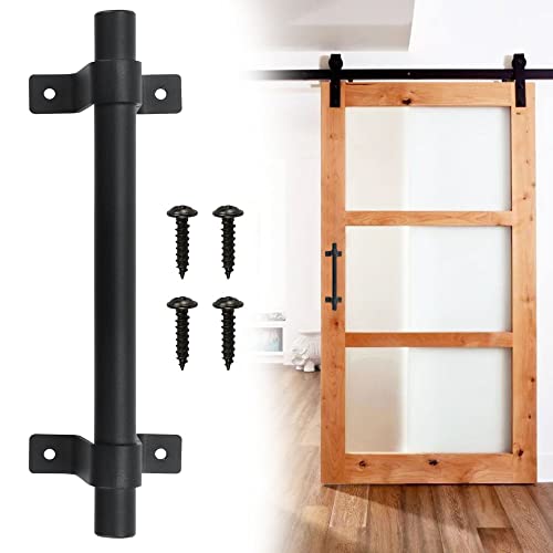 WANTOUTH Poignée de porte de grange noire de 200 mm en acier au carbone robuste pour meubles de cuisine, placard, abri de jardin, chambre à coucher Cover