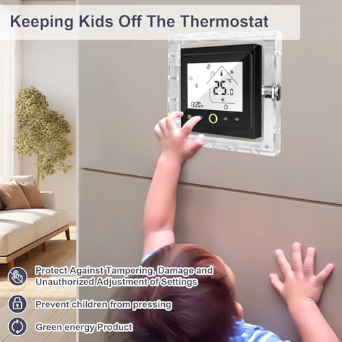 Les-Theresa Thermostat Cover with Lock, Thermostat Lock Box Acrylic Thermostat Lockbox - Image 4