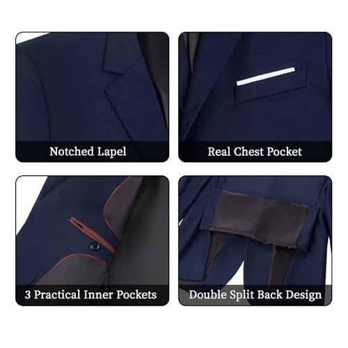 Men's Casual Blazer Sport Coat 2 Button Navy Suit Tuxedo Jacket M4