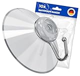 BUUST 10x Saugnäpfe mit Haken – Wandhaken mit Haftsauger - Saugnäpfe für Lichterketten - Mehrzweck-Haken zum Aufhängen von Lichterketten, Handtüchern, Dekorationen, Camping (Ø 4cm - 10 Stück)