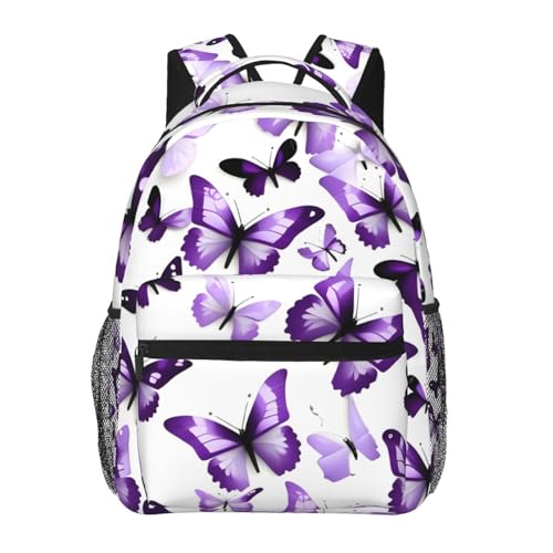 Sac à dos papillons OdDdot en toile noire légère, modèle mixte en taille unique