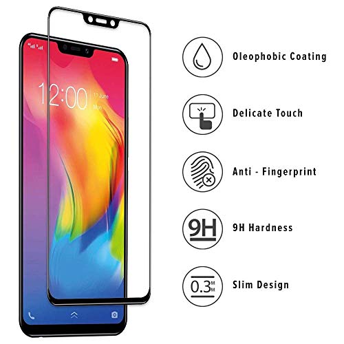 Image of HD Tempered Glass Screen Protector Compatible For Vivo V9, V9 Pro With Edge To Edge Coverage And Easy Installation Kit