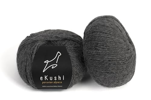 eKushi 100% Baby Alpaca Yarn for Knitting & Crocheting -