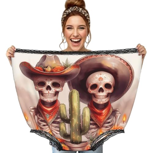 Granny culotte noir surdimensionnée et bougie cactus au design crâne-souci unique