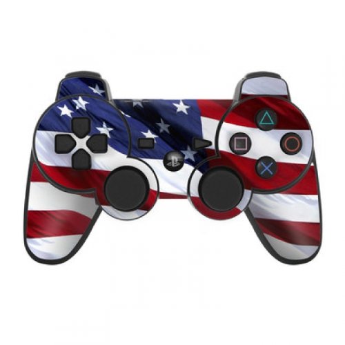 Sony Playstation 3 PS3 Controller Skin Sticker Set – Design Styling for PS3 Controller, Patriotic USA Flag