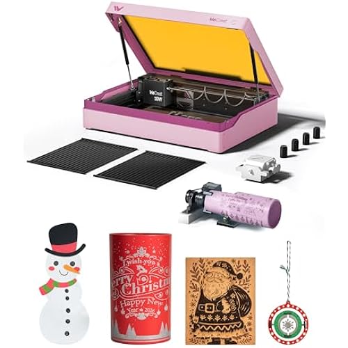 WECREAT Vista 10W Laser Engraving Machine with 9-in 1 Rotary, Smart HD Camera, Compact Diode Desktop Laser Engraver for Beginners DIY Hobbyist Wood Leather Glass Metal Jewelry Gifts Making | Compact Diode Desktop Laser Engraver for Beginners DIY Hobbyist Wood Leather Glass Metal Jewelry Gifts Making