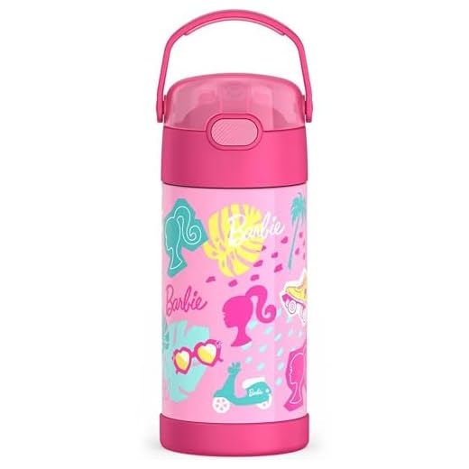 THERMOS FUNTAINER Garrafa de canudo infantil de aço inoxidável com isolamento a vácuo, Barbie, F4102BAC6