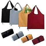 XDGBGFN 4 Stück Einkaufstasche Faltbar Wiederverwendbare Einkaufstüten Umweltfreundliche Einkaufstaschen 56 × 69cm für Einkauf Reise Camping