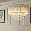 Saint Mossi Modern K9 Crystal Regendruppel Kroonluchter Verlichting Flush mount LED Plafondlamp Bevestiging Hanger Kroonluchter voor Woonkamer 6 E12 Lampen Vereist H 23 in x Diameter 24 in