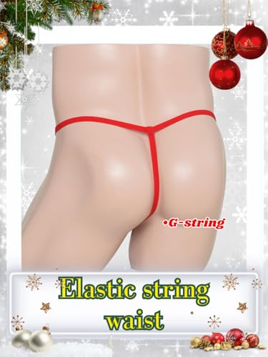 Christmas Day G String, Gag Gifts For Men, Mens Thong Banana Hammock, Sexy Velvet Underwear Funny Sissy Clothes3