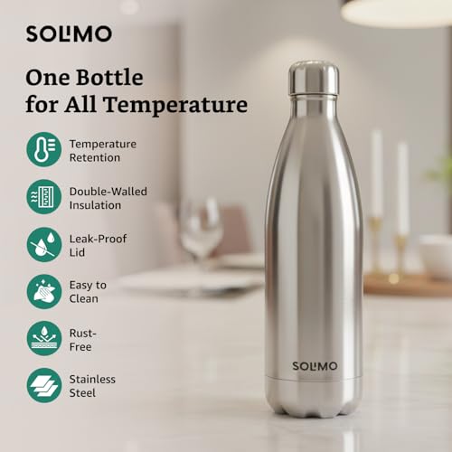 Amazon Brand - Solimo 1000 ml Silver Insulated Bottle - Image 4