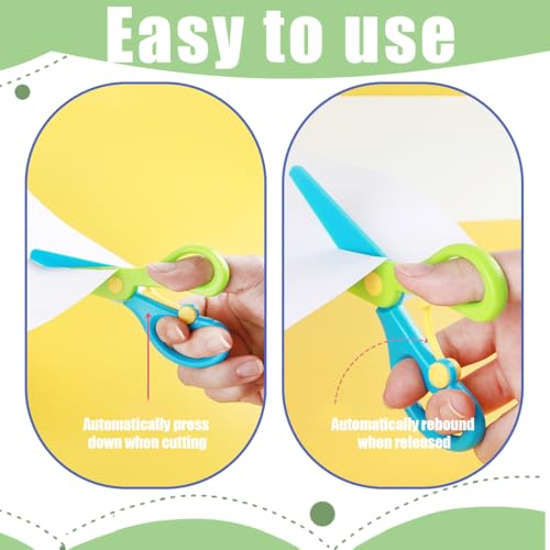 BIRLOZA 2 Stück Sicherheitsschere für Kinder Vorschulschere DIY-Bastelschere PP Kunststoffschneider Papierschere (10,7cm)