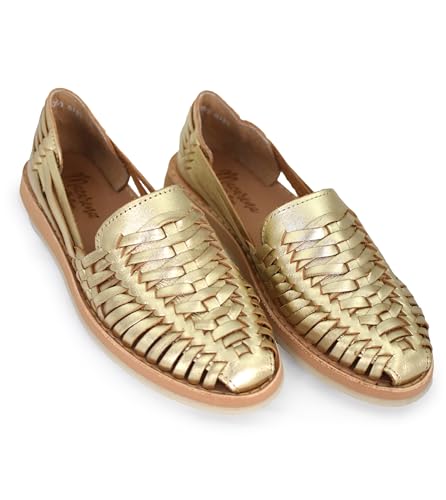 Image of Macarena Collection Womens Shoes Leather Sandal Flat for Women | Huarache Handmade Mexican Sandals | Comfortable & Stylish Womens Sandals 3050