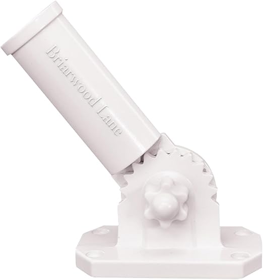 White Adjustable Aluminum Flag Pole Bracket Briarwood Lane