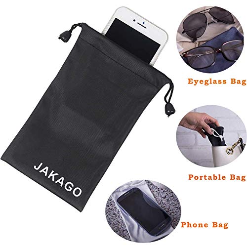 Jakago 2 Pack Cell Phone Storage Bag Soft Microfiber Glasses Sleeve Pouch Waterproof Sunglasses Bag Electronic Gadgets Case Cover With Drawstring Closure #TOP5