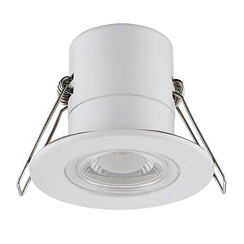 Luceco EFTE45W30-01 F-Eco GU10 Standard Fixed Dimmable Downlight, 5 Watts, 3000K Colour Temperature, White
