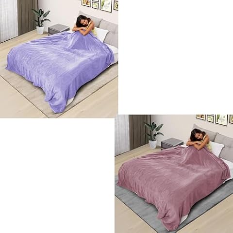 ReyyNio Electric Blanket 72"x84" Full Size, Machine Washable with 4 Heating Levels and 10 Hours Auto-Off Light Purple&Purple Cover