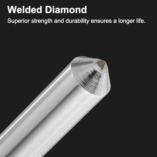 QUARKZMAN Diamantschleifer, 10mm x 45mm (13/32 x 1-3/4) Einzelner konischer Punkt Schleifrad runder Stift Geschweißtes Diamant-Abrichtwerkzeug, Silberton