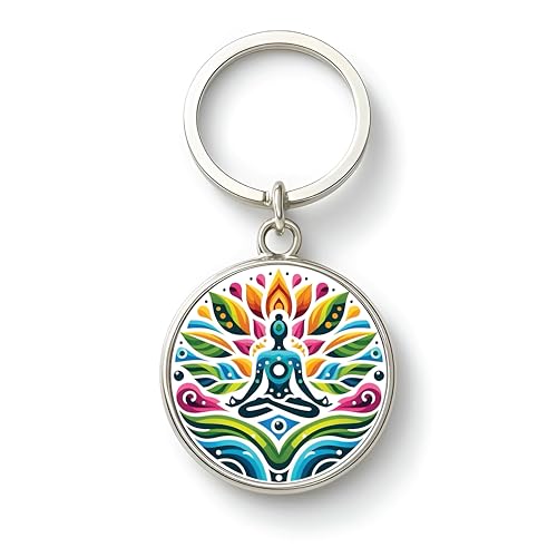Image of MG | Protective Evil Eye /Spiritual Symbols /Om /Motivational Keychains | Double-Sided Metal Key Ring | Good Luck and devine Charm for Car, Bike, Home & Office