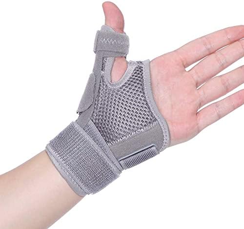 Thumb Brace,Thumb Splint with Wrist Brace for Joint uncomfortable Relief,for Men&Women,Sprains,Trigger Thumb,Carpal Tunnel, for Repetitive Strain of Thumb,Left/Right (Grey)
