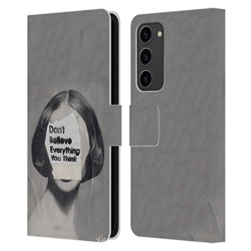 Protection cuir Galaxy S23+ artistique LouiJoverArt Penser Noir Et Blanc