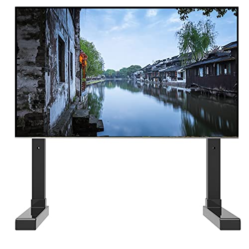 Meuble TV de Table Noir pour Écrans 43 à 65 Pouces Support Autonome et Robuste