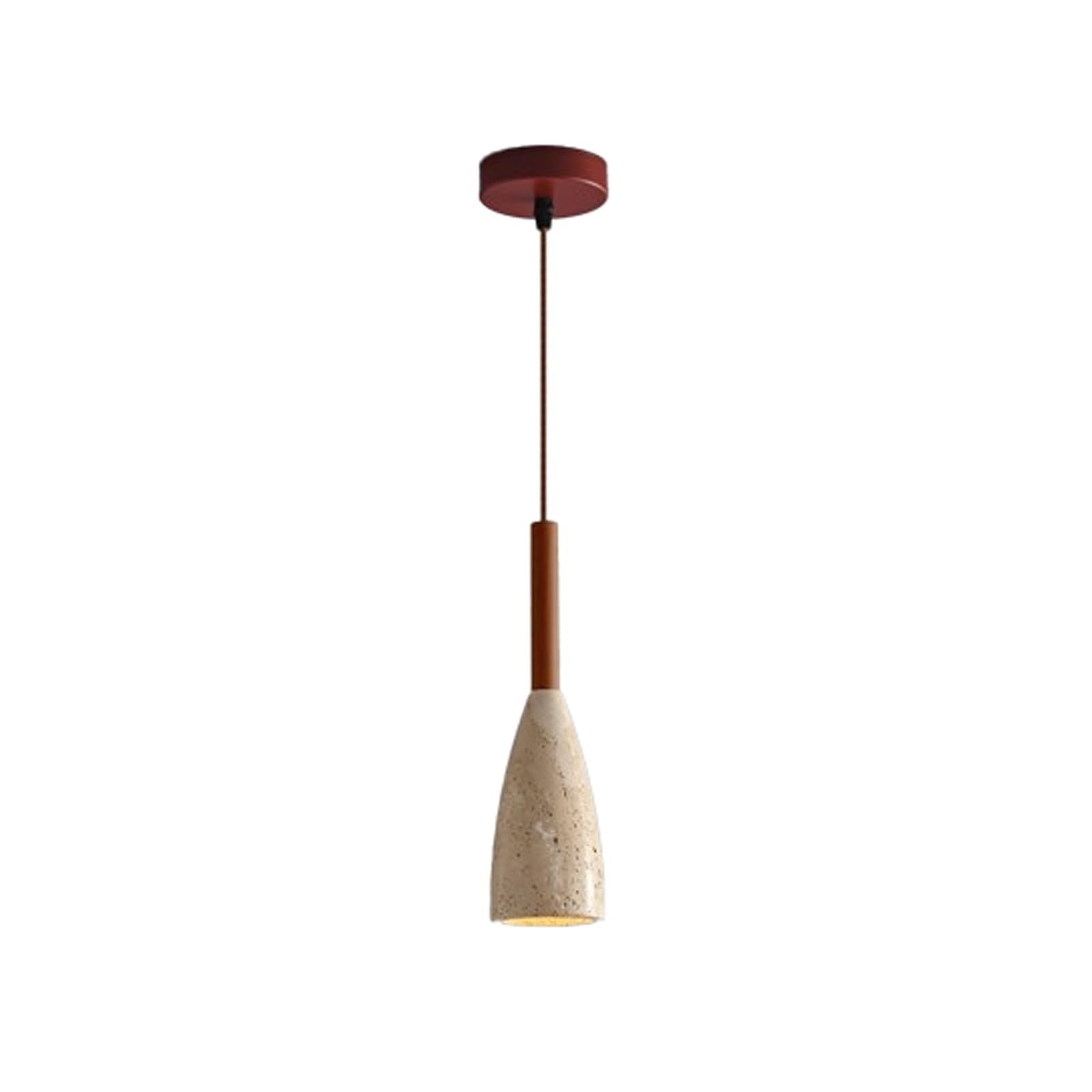 PLQWUJD Exquisite Chandelier Travertine Ceiling Light Fixture Stone Chandelier E27 Ceiling Lamp Semi Flush Mount Pendant Lighting Close to Ceiling Light Natural(Walnut)