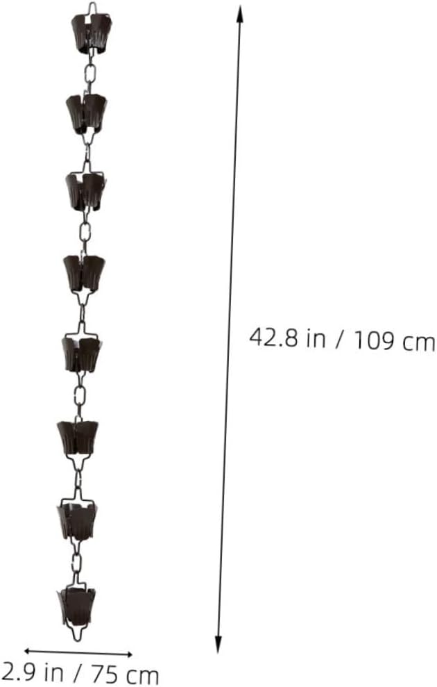 1m Antique Finish Rain Chain Bell Replacement for Gutter Elegant Garden Decorative Chimes