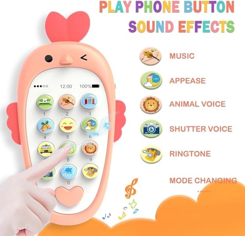 Image of Brand Conquer Cell Phone Toy with Music Sensory Learning Toys with 12 Functions with Light Music Toys for 1.5 Year Old Girl /Boys Teething Toy for Babies Infants Gifts for Kids (Cellphone Blue)
