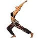 Imagen de Nuofengkudu Mujer Pantalones Hippies Tailandeses Estampado Verano Cintura Alta Elastica con Bolsillos para Yoga Casual Negro Pavo