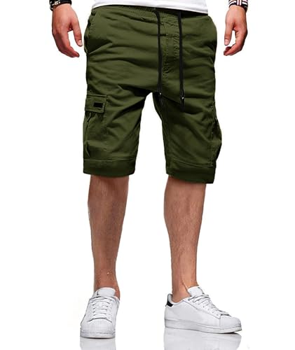 JACKETOWN Pantalones Cortos Para Hombre, Cargo Algodón Bermuda