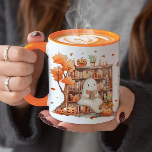Taza de cerámica para café de 11 onzas con diseño de fantasma miniatura 3